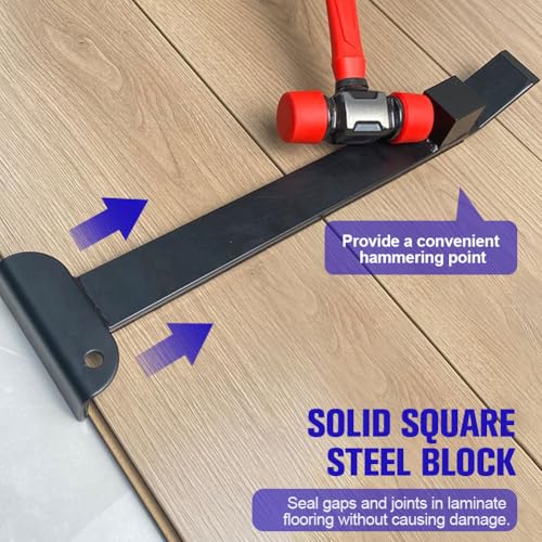 Heavy Duty Pull Bar and Pry Bar, 17" Professional Pull Back Hook, Wear Resist Floating Floor Installation Tool, Rust Proof Wood Board Pry Bar for Laminate Flooring Installation