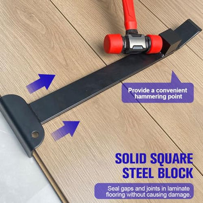 Heavy Duty Pull Bar and Pry Bar, 17" Professional Pull Back Hook, Wear Resist Floating Floor Installation Tool, Rust Proof Wood Board Pry Bar for Laminate Flooring Installation