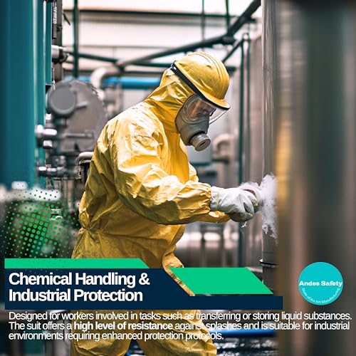 Andes Chemical Protection Coverall with Boots, Hazmat Suit - size: Medium