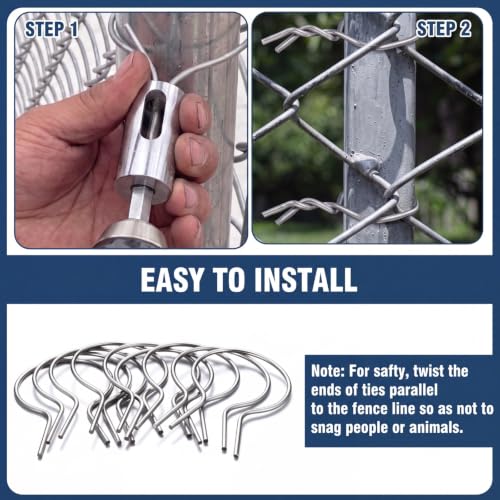 200 Pcs 11 Gauge Twist Fence Ties for 2-3/8'' OD Posts with Drill Chuck - size: 2-3/8''