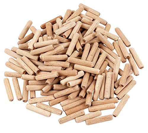 5/16" x 1.5" Fluted Wood Dowel Pins (100 Pack) – Premium Kiln-Dried Beechwood Furniture Joinery Pins – Tapered Chamfered Ends for Easy Insertion – Ideal for Arts, Crafts, and DIY Woodworking Projects - size: 5/16" x 1.5"
