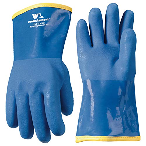 Wells Lamont 12" PVC Chemical Resistant Work Gloves, Lined Gauntlet Cuff