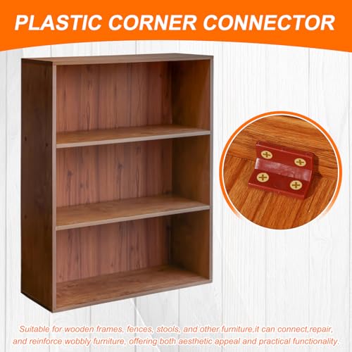 Generic 20pcs Plastic l Brackets 1.5"x0.9" (38.1x22.3mm) Large Square l Shape Bracket 90 Degree Right Angle Corner Brace with Screws for Shelves Wood Cabinet Chair Drawer Fence, Yellow