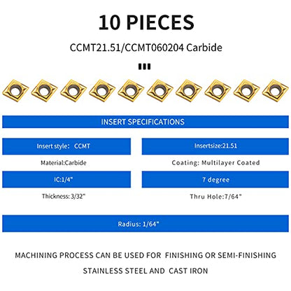 Honoson 14 Pcs Lathe Boring Internal Turning Holder 7/8/10 /12mm, Shanks