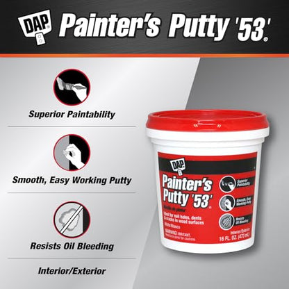 DAP Painter's Putty '53', White, 16 oz (7079812242) - size: 16 oz