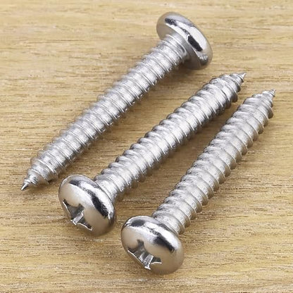 #14 x 1-1/2" Pan Head Sheet Metal Screws, 304 Stainless Steel 18-8, Phillips Drive, Self Tapping, Corrosion Resistant Screws for Wood Sheet Metal, Pack of 25 - size: #14 x 1-1/2"