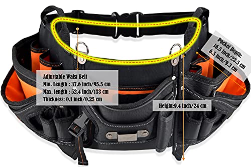 WELKINLAND 18-Pocket Carpenter tool belt, Easy-Access HVAC Tool Belt