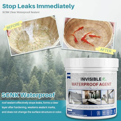 500g Transparent Waterproof Coating, Water-Based Sealant Repair Leaks - size: 500g
