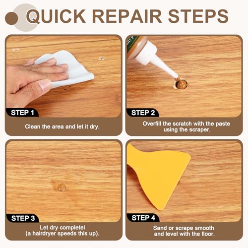 uxcell Wood Repair Kit 3 Color 0.88oz Wood Fillers Furniture Repair Kit - color: Mahogany, Red Apple, Walnut