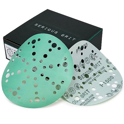 Serious Grit - 6-Inch 49-Hole P1500 Grit Sanding Discs - 50 Pack Box - size: 1500 Grit