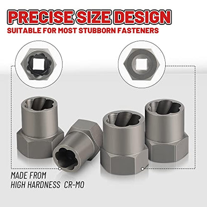 15-Pcs Bolt Extractor Set 3/8'' Drive Easy Out Bolt Extractor Set - size: 15Pcs