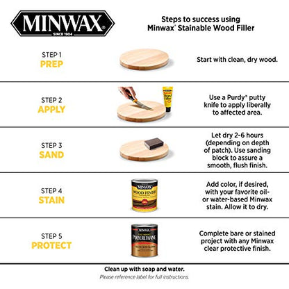 Minwax 42851000 Stainable Wood Filler, 1 oz, Natural - size: 1 oz