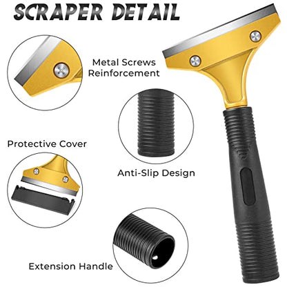 DIYSELF Razor Blade Scraper, Heavy Duty Tile Scraper with 10 SK5 Blades - size: 1 Pack Razor Scraper + 10 Blades