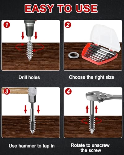Diyife Screw Extractor, [Upgraded Version][6 Pieces] Screw Extractor Set