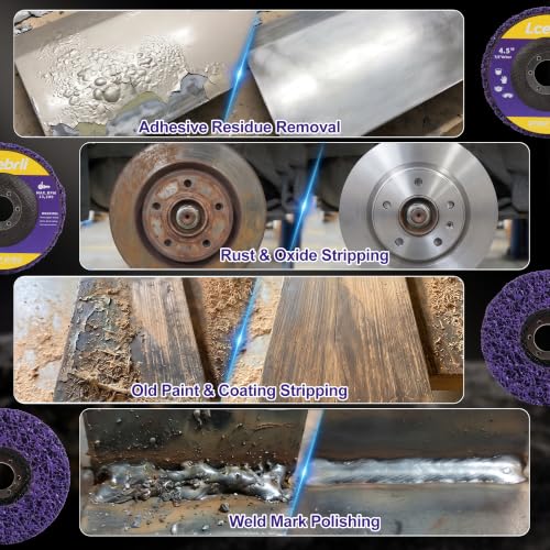 5 Pack 4-1/2"x7/8" Strip Discs – Rust & Paint Remover Wheel - size: 4-1/2" x7/8''