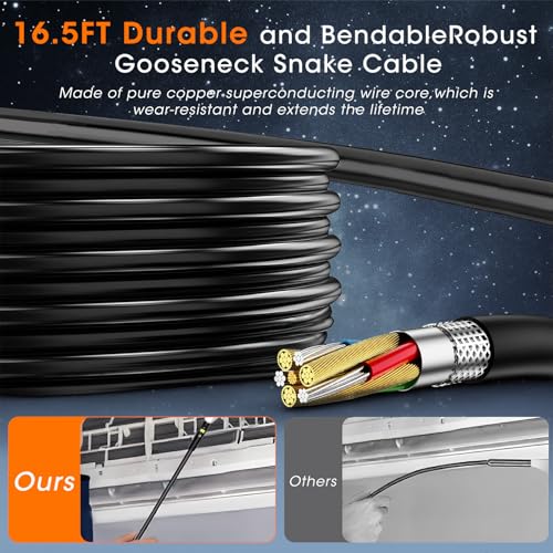 Endoscope Camera with Light, Inspection Camera for Sewer Pipe Automotive