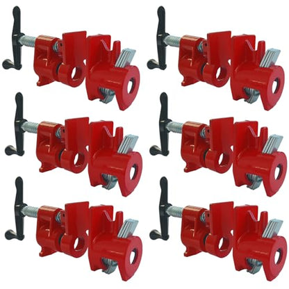 ATPEAM 6 Pack 1/2'' Pipe Clamps for Woodworking Pipe Clamp Fixture - size: 1/2"