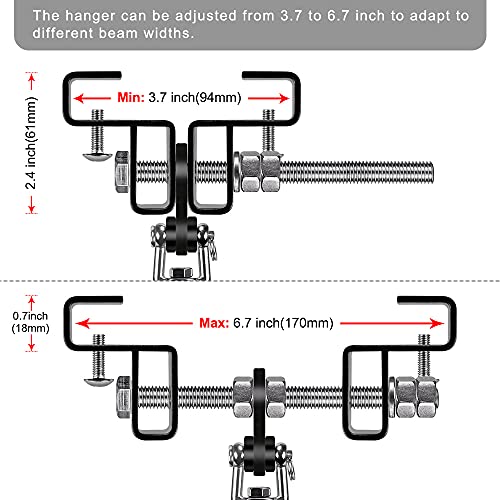 BeneLabel Punching Bag Hanger for I Beam 880 LBs Capacity Heavy Bag Mount Width Adjustable Boxing Bag Holder & Steel Beam Clamp for Beam - color: Hanger&Carabiner&360°Swivel(2 Pack)