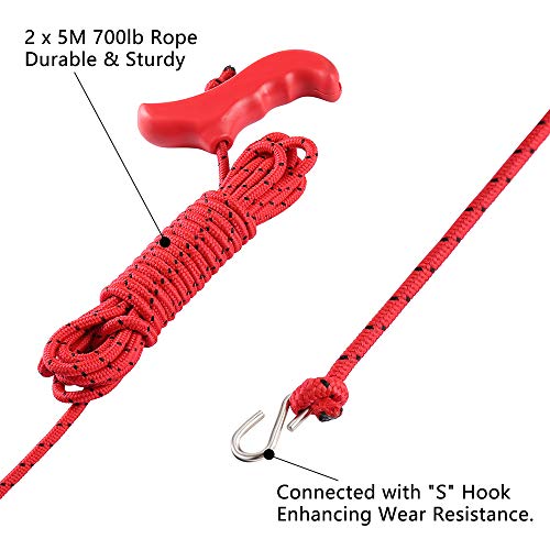 Hand Chain Saw for High Limb Tree Branch with 50 Inch Long Chainsaw 34 Blades on Double Sides and Two 5M Ropes, Easy for Cutting High Branch Upon 7M, Perfect Survivalist Tool & Camping Garden Gear.