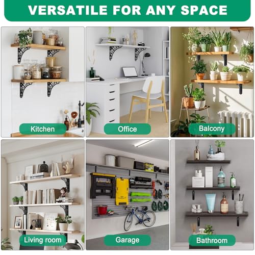 SELEWARE Heavy Duty Shelf Brackets 8" Decorative L Brackets, Classic B 2Pcs - style: Classic B-2 pack