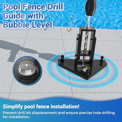 Pool Fence Drill Guide with Adjustable Angle & Built-in Bubble Level - Reinforced Stability for Concrete Drilling, Universal Application for Pool Fences & More