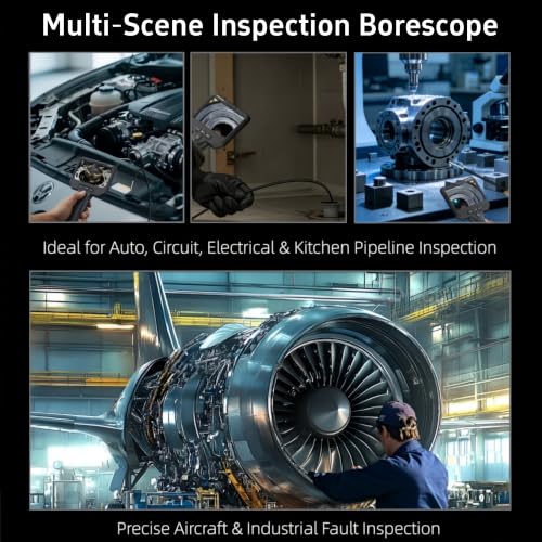 Dual Lens Endoscope Camera with Light, 1920P Industrial Borescope