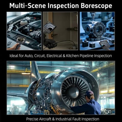 Dual Lens Endoscope Camera with Light, 1920P Industrial Borescope