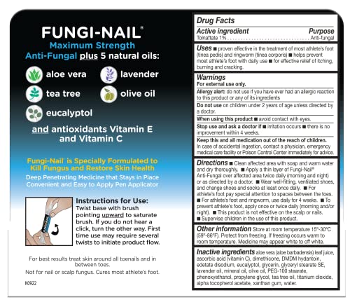 Fungi-Nail Pen Applicator Anti-Fungal Solution 0.101 Fl Oz, 2 Pack - size: 0.1 Fl Oz (Pack of 2)