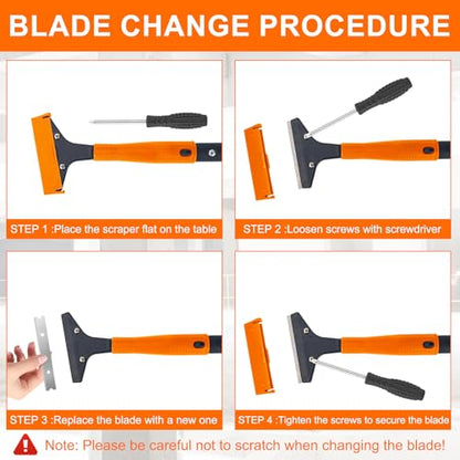 KeFanta Razor Blade Floor Scraper, 4" Wide Heavy Duty Scraper Tool, 45.7" - size: Large
