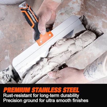 Vanquish 10 Inch Stainless Steel Drywall Taping Knife Scraper with Flexible Blade and Soft Grip Handle (3521) - size: 10 Inch