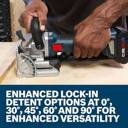 BOSCH GFF18V-086N 18V Brushless Biscuit Joiner - Cordless Woodworking Tool for Accurate Joints, Adjustable Cutting Depth, Dust Extraction Port, Ergonomic Design for Cabinetry & Furniture Making
