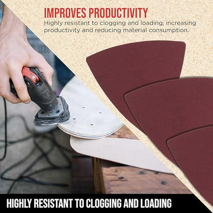 ProductionShop Premium 600 Grit Triangle Mouse Detail Sander Sandpaper Sheets, Box of 45 - Hook & Loop, Triangular Shaped Mouse Disc Pads - Oscillating Multi-Tools - Woodworking, Sand Furniture Paint - style: 600 Grit