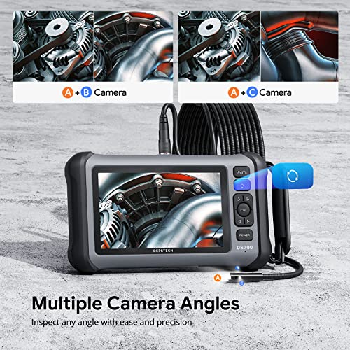 DEPSTECH 7" IPS Screen Triple Lens Inspection Borescope with Light 16.5FT