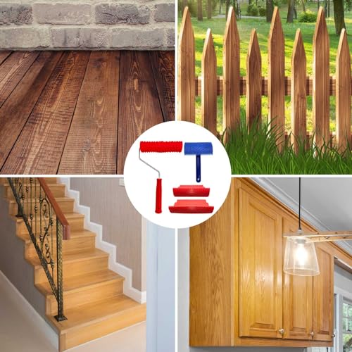 4-Pack Wood Grain Tool, Wood Graining Roller Painting Tool - size: 3pcs+1Roller