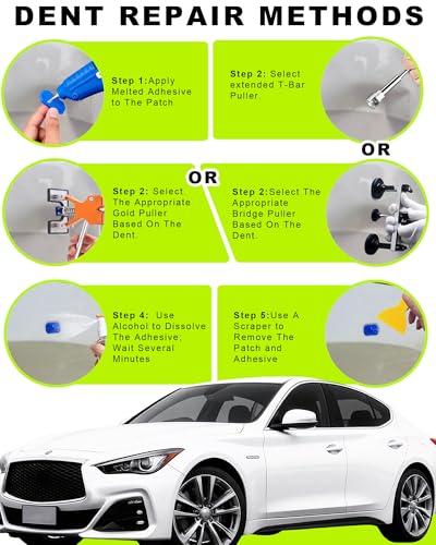 95pcs Dent Puller Kit,Car Dent Puller Kit,Paintless Dent Removal Kit with Suction Cup & Bridge Puller & Golden Lifter, Dent Remover Tool for Car,Body Repair Dent Removal Tools for Car Door Hail Damage - color: 95PCS
