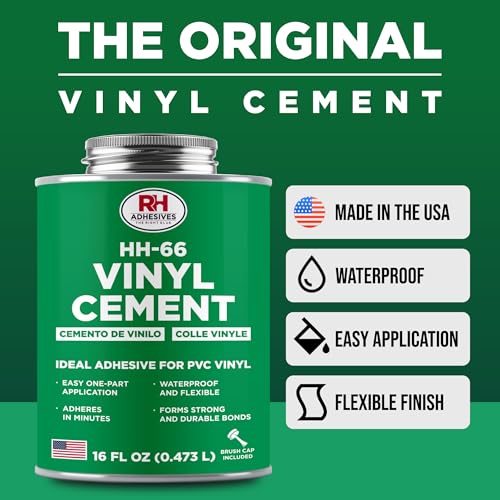 HH-66 Vinyl Cement 16 oz - Waterproof PVC & Vinyl Glue for Pools, Tarps - size: 16 fl oz