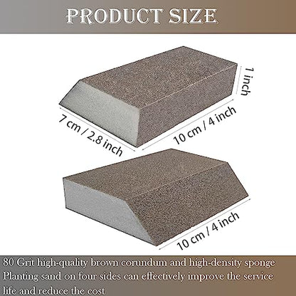 12 Pack Single Sanding Sponge Set - 80/100/120/180/220/320 Grit Sanding Blocks Assortment, Washable and Reusable - style: 12 Pack Assorted