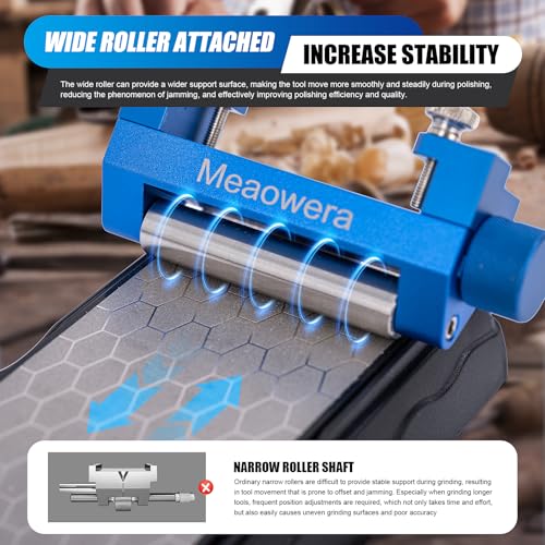 Chisel Sharpening Kit with Sharpening Stones – Wood Chisel Sharpener Honing Guide Set for Chisel Sharpening, Planer Blade Sharpener – Complete Wood Chisel Sharpening Kit with Whetstone - color: Blue Honing Guide and Stone