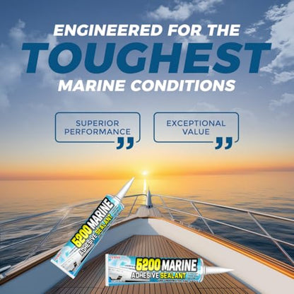5200 Marine Sealant Adhesive Fast Cure - Permanent, Watertight Bonding and Sealing - UV Resistant, Above & Below Waterline- for Boats, Hulls, Decks & RVs,Pond Sealant 3oz (Clear 2Pcs) - color: Clear 2Pcs