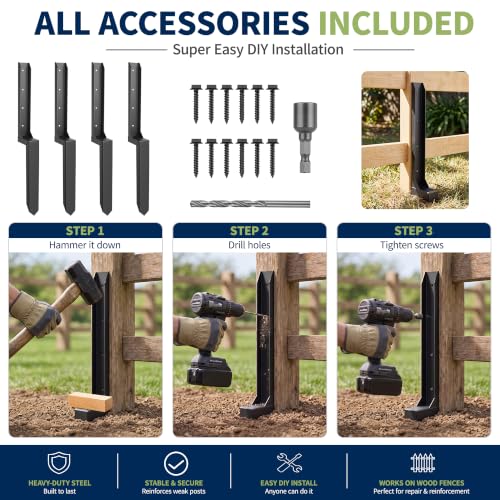 35 Inch Fence Post Repair Kit, Fix Broken 4x4/6x6 Wood Post