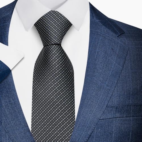 joy alice Tie For Men 6 PCS Necktie Woven Jacquard Neck Ties Set Neck Ties - color: Black