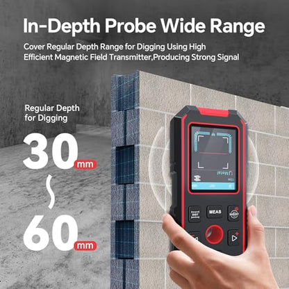 NOYAFA Stud Finder Wall Scanner Rechargeable, Laser Measure 60M/196ft