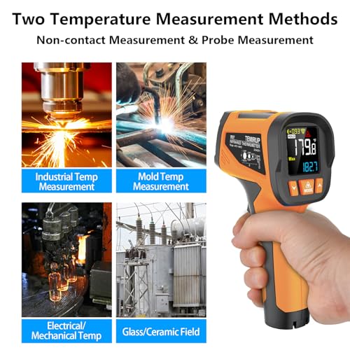 Infrared Thermometer High Temperature Gun, 1922℉ Pyrometer with Color LCD