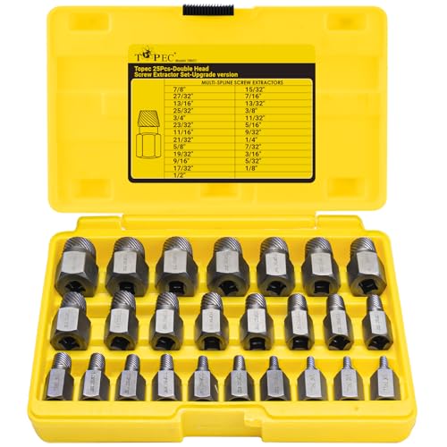 25Pcs-Double Head Screw Extractor Set, 3/8” Drive Hex Head 2-in-1 - size: 25-Piece 3/8'' Dr.