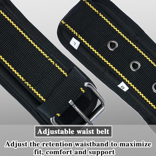 MELOTOUGH Padded Tool Belt for Men with handle strap, Heavy-Duty Work Belt with D ring, Adjustable Waist 36"-47" for Electrician (Tool Belt Suspenders Not Included)