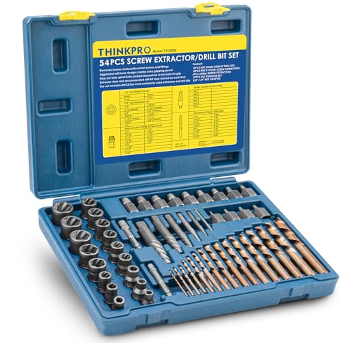 Screw & Bolt Extractor Set and Left Hand Drill Bit Kit, 54 PCS - color: 54-piece