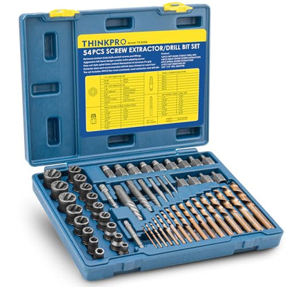 Screw & Bolt Extractor Set and Left Hand Drill Bit Kit, 54 PCS - color: 54-piece