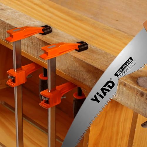 Bar Clamps for Woodworking, 4 Pack 6 Inch F Clamp Set, Quick Release - color: Orange