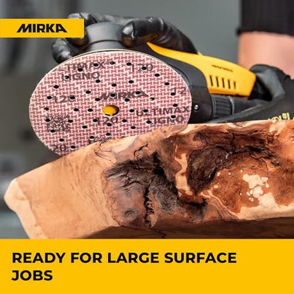 Mirka Ultimax Ligno 6 Inch 80 Grit Wood Sanding Discs Hook & Loop, 50 Pack - style: 80 Grit