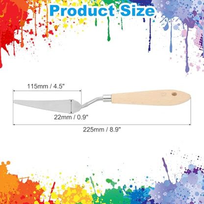 PATIKIL Art Spatula, No.13 22mm Stainless Steel Flexible Palette Knife Painting Knife Painting Spatula Oil Painting Mixing Scraper with Wood Handle for Canvas Acrylic Painting, Brown - style: No.13